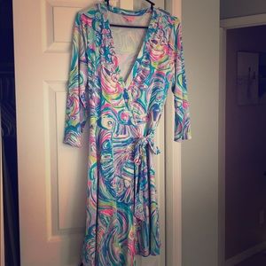 LILLY PULITZER EUC WRAP DRESS SZ MEDIUM